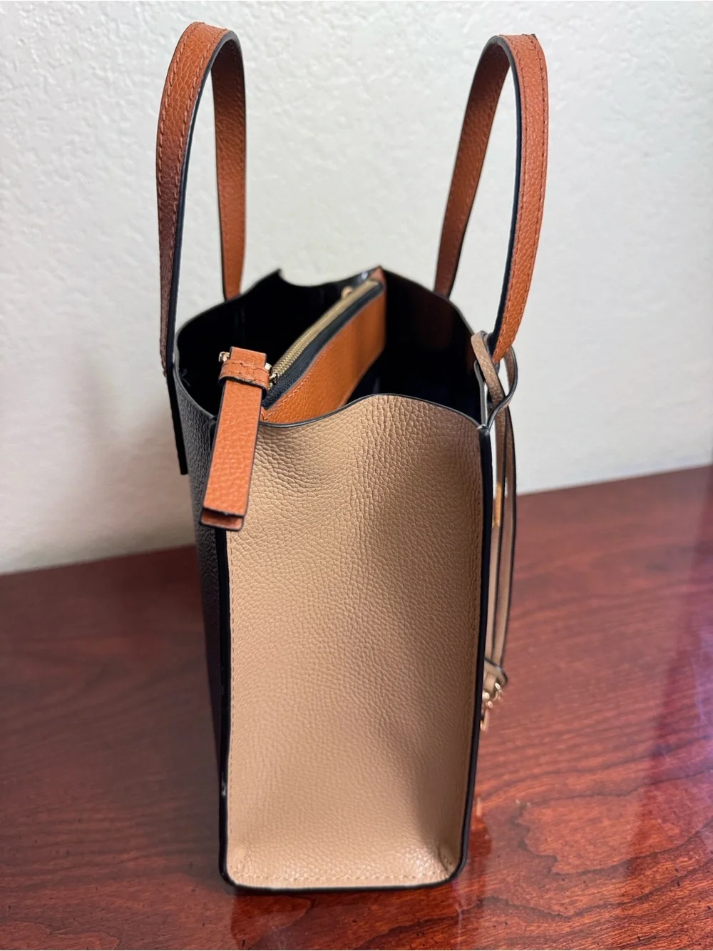 Marc Jacobs Black, White & Tan Colorblock Satchel